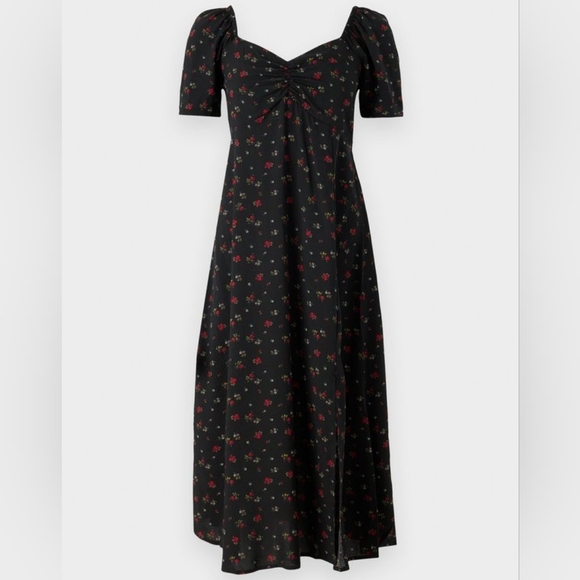 Gap Puff Sleeve Sweetheart Midi Dress Sz.M - Picture 5 of 6